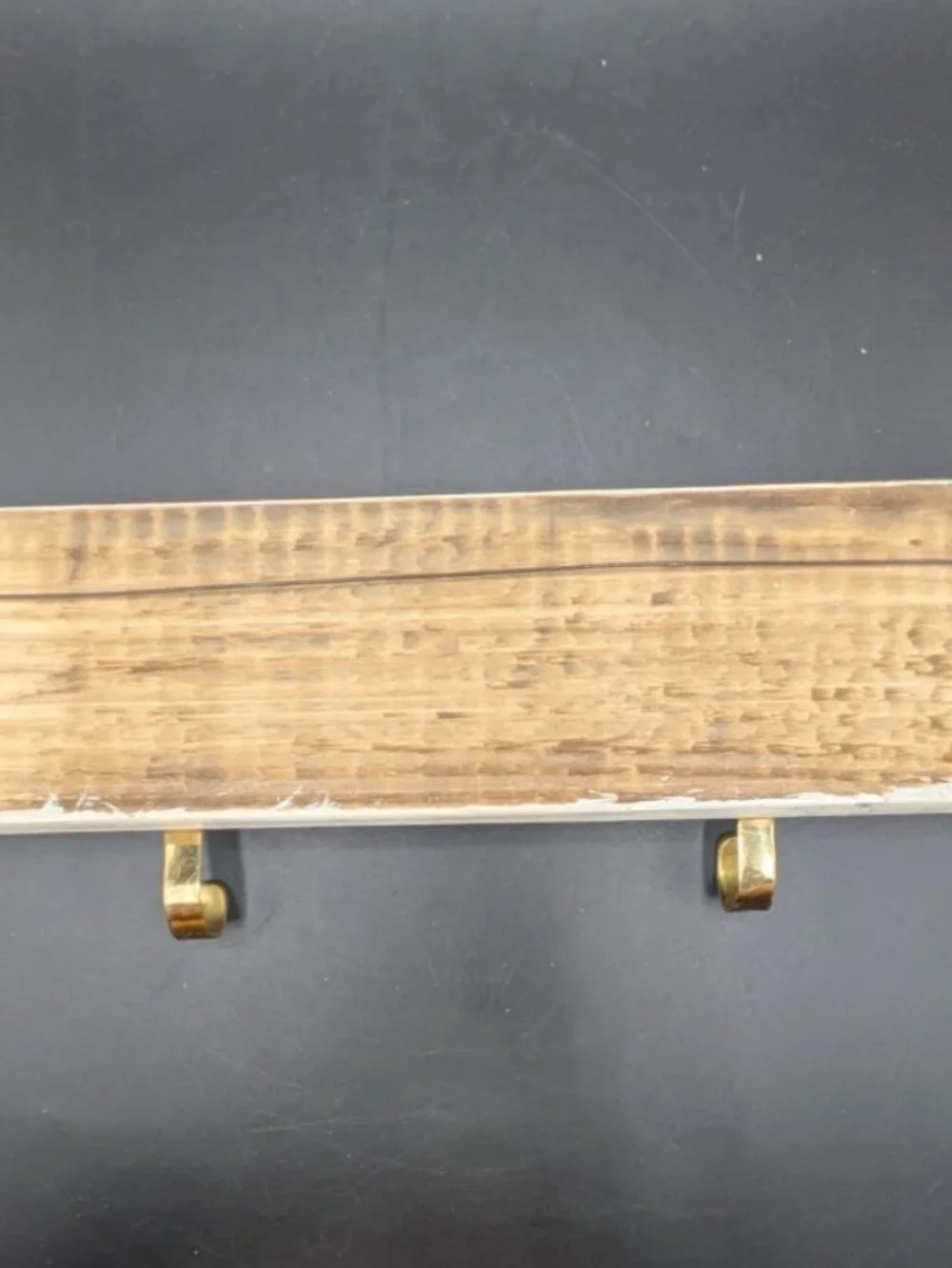 Hand Crafted Hat Key Coat Rack 2 Brass Bear Distressed Hooks Wall Mount `15.5